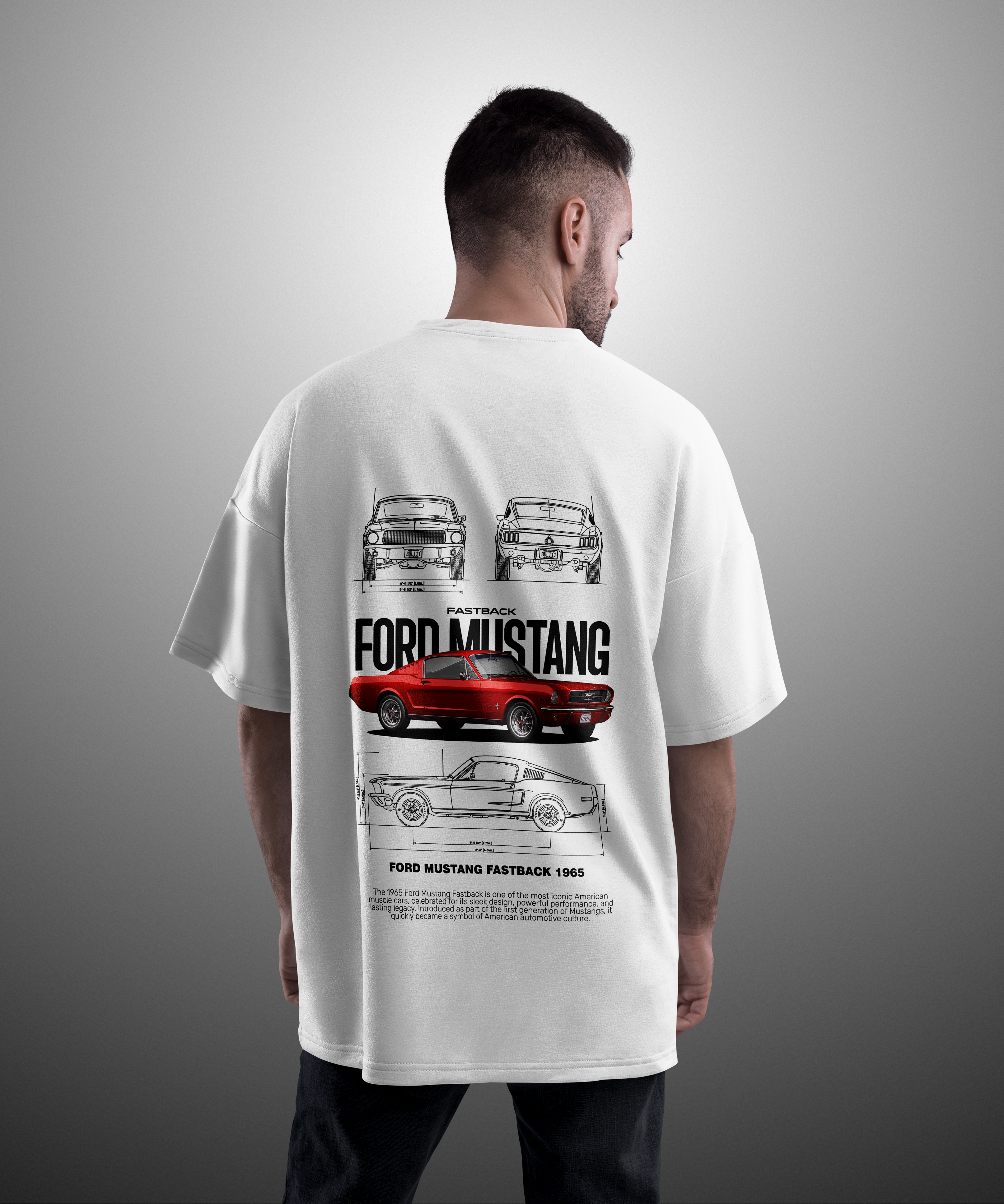Camiseta Ford Mustang fastback 1965