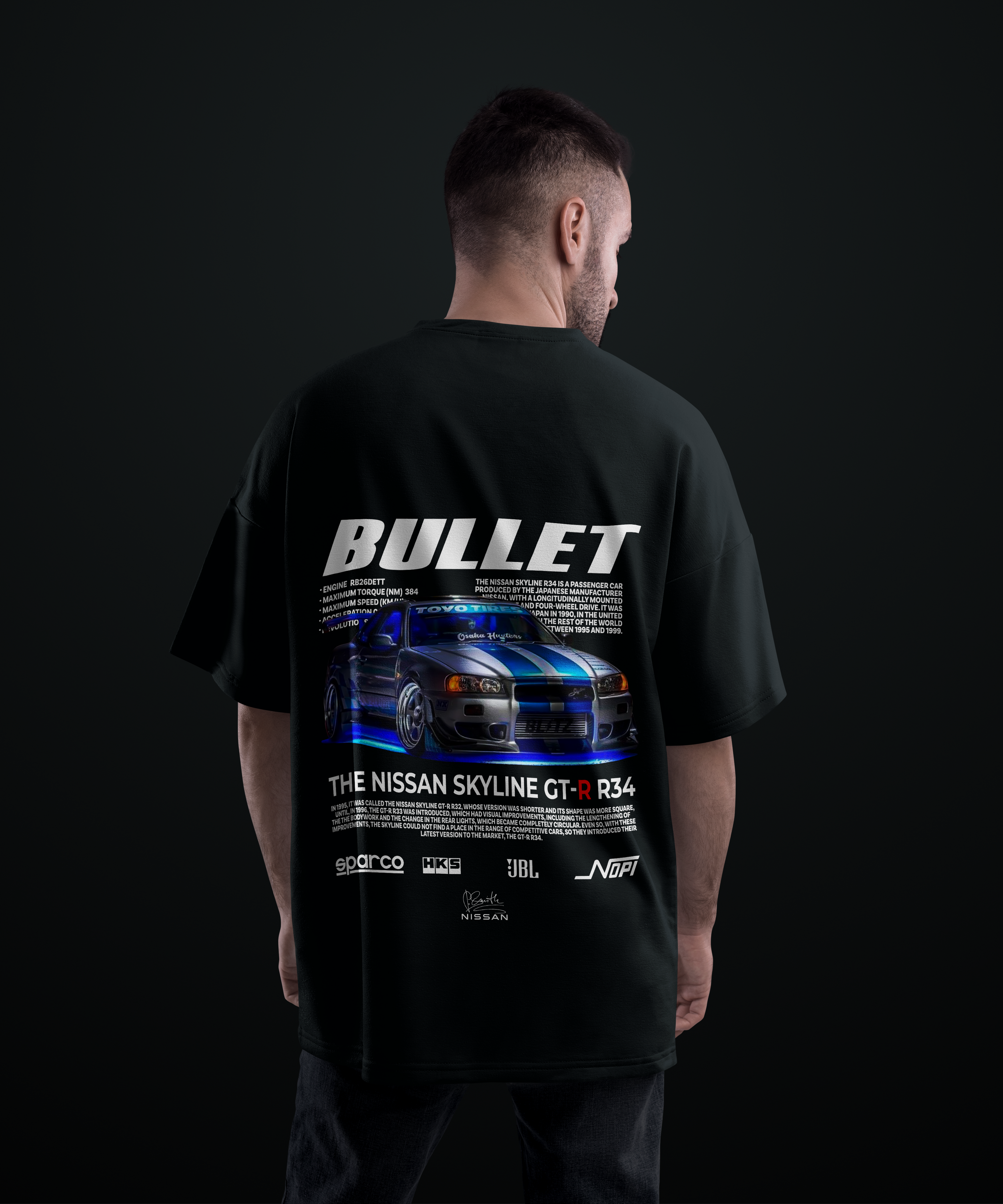Camiseta Nissan Bullet GT-R R34