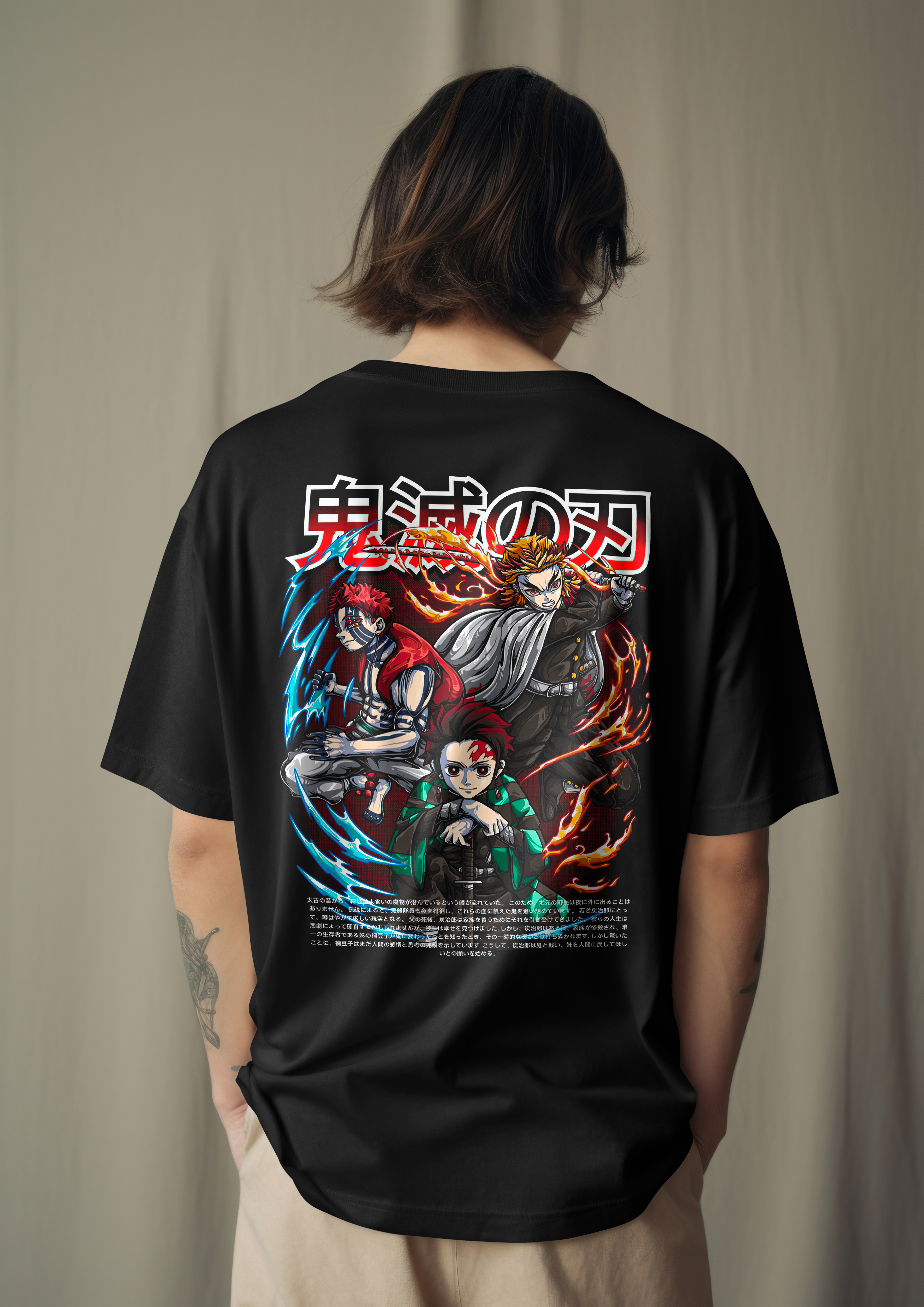 Camiseta Tanjiro,Akaza y Zenitsu